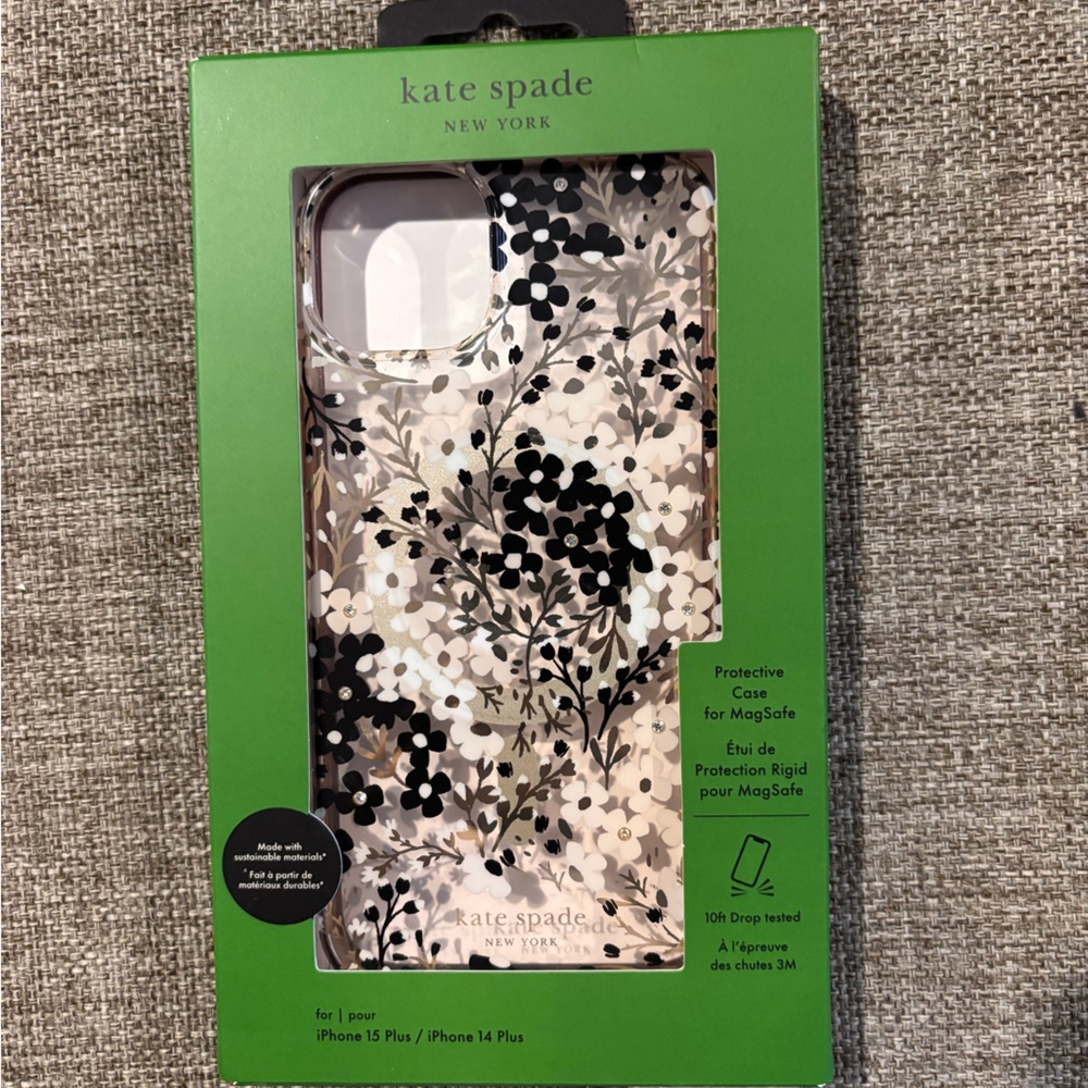 Kate Spade Black and White Floral Phone Case
